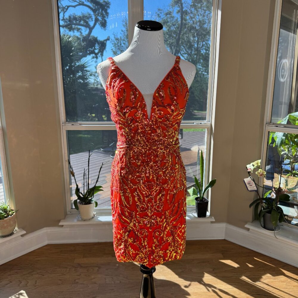 Orange Dress (Homecoming or Fun Fashion) - Picture 2 of 4